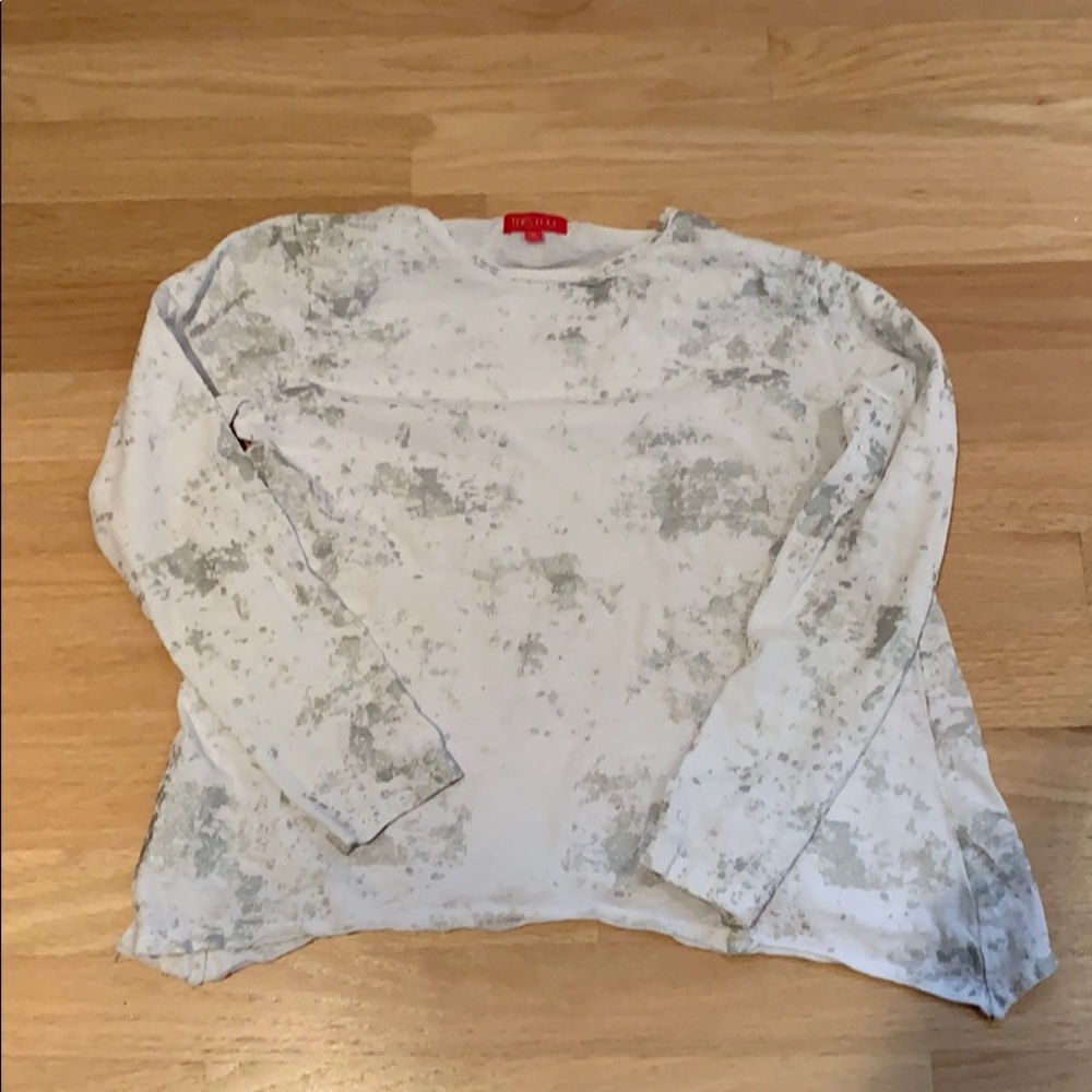 White with silver long sleeve  cotton shirt
